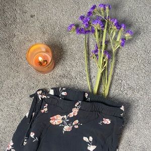 black floral shorts